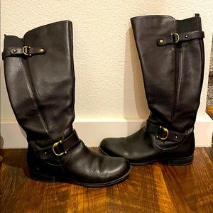 Leather black riding boots. Size 8.5.